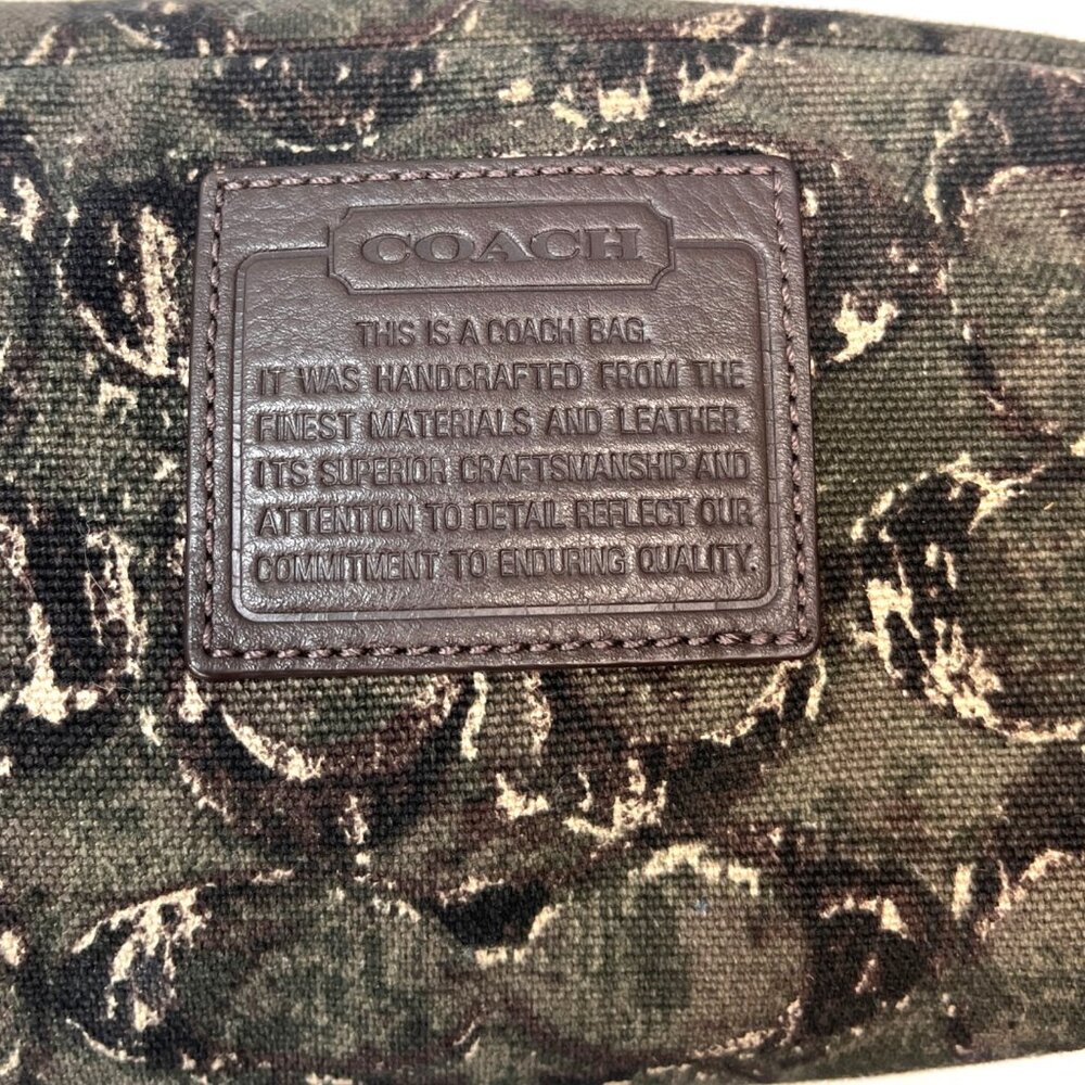 Coach 2013 Heritage Web Canvas & Leather Camo X-L F70583 Travel & Toiletry Tote - Picture 9 of 16